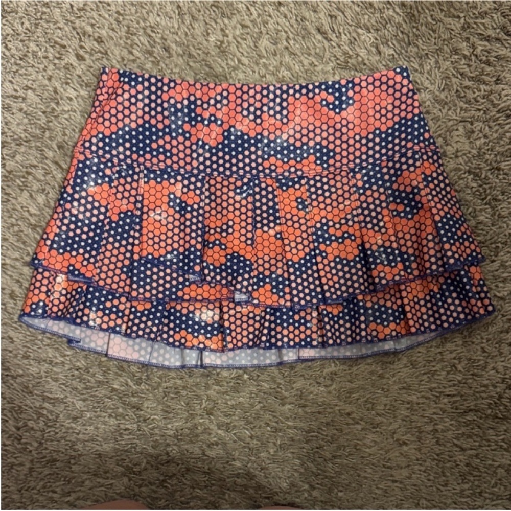 Lucky in Love Pink and Navy Polka Dot Tiered Tennis Skirt